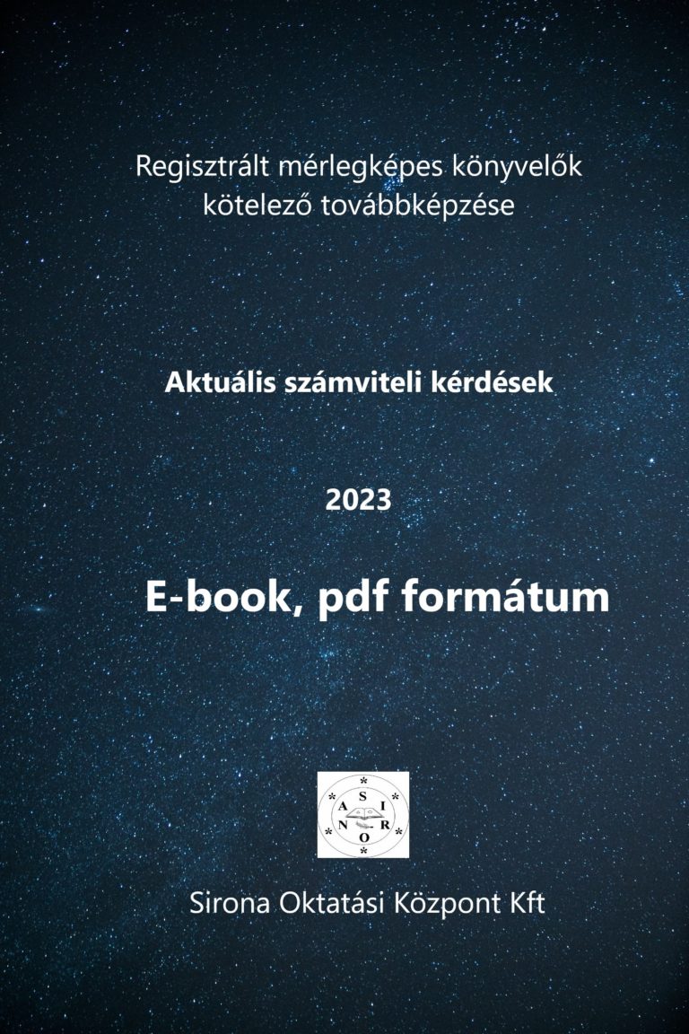 Aktuális számviteli kérdések 2023