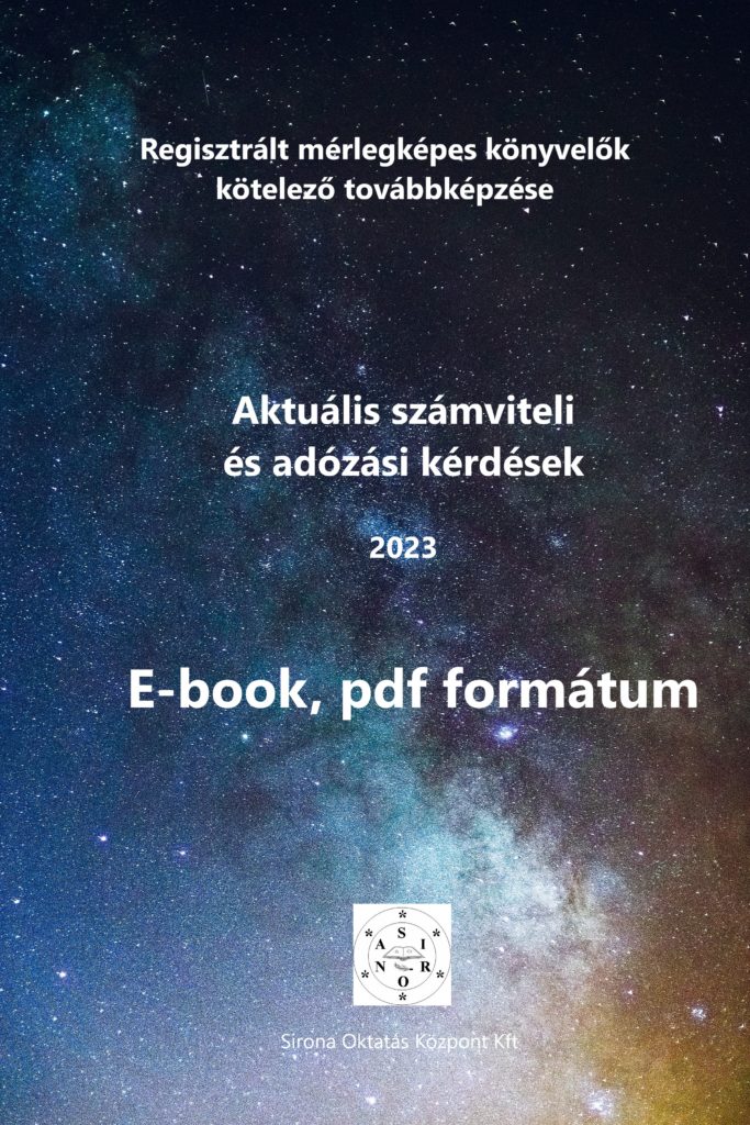 Aktuális számviteli és adózási kérdések 2023