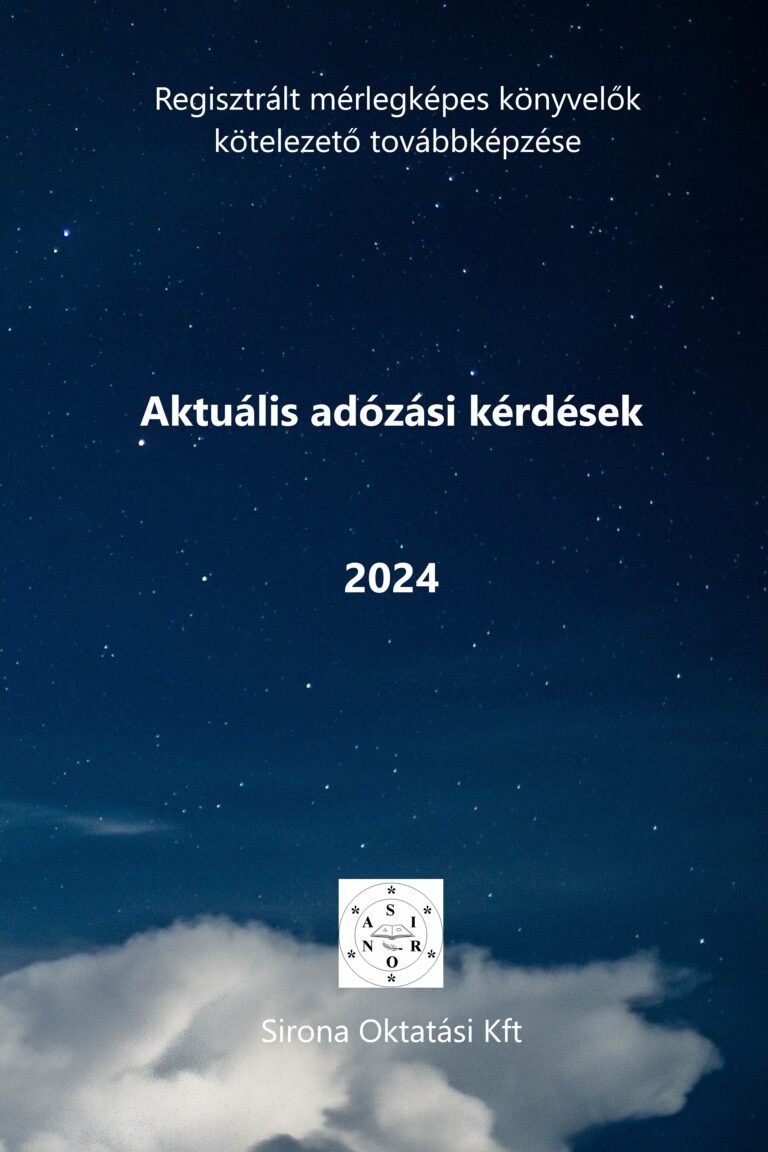 Aktuális adózási kérdések 2024