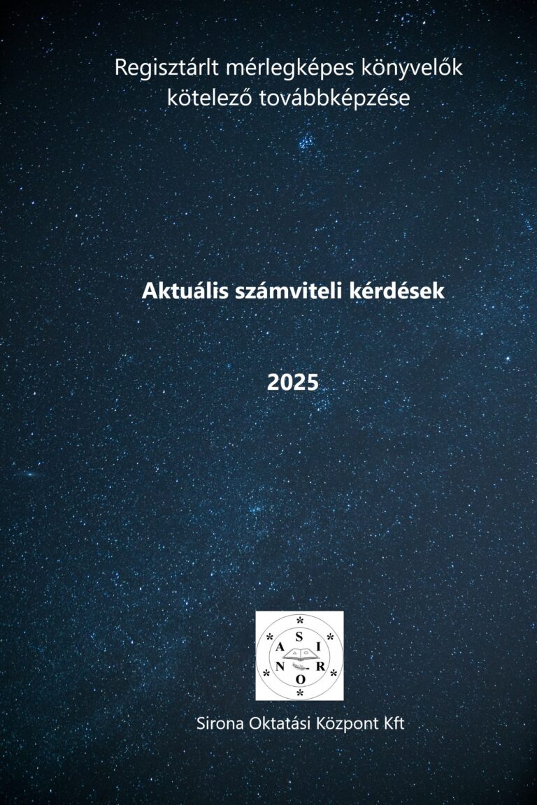 Aktuális számviteli kérdések 2025