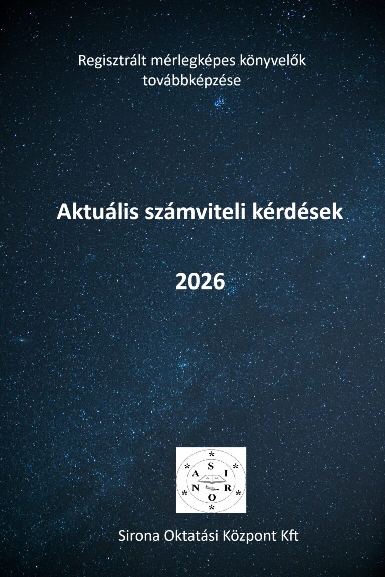 Aktuális számviteli kérdések 2026